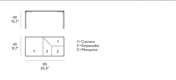 Прямоугольный кофейный стол из мрамора Ragtime Casamania & Horm фабрика Casamania & HORM из Италии. Фото №4