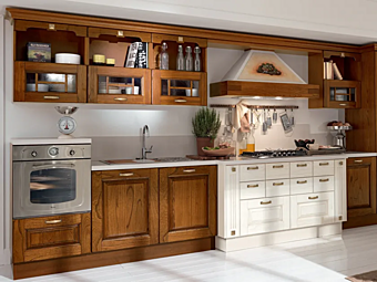 Деревянная кухня с ручками LUBE CUCINE Laura 02 фабрика LUBE CUCINE из Италии