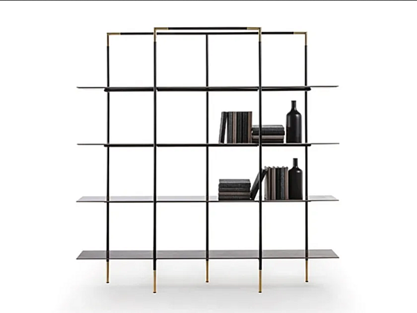 Двусторонняя открытая книжная полка из дерева Frigerio Kevin 16600G фабрика Frigerio из Италии. Фото №1
