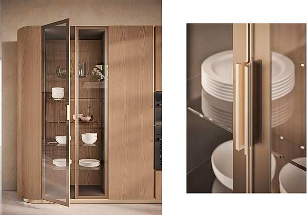 Современная кухня с островом ASTER CUCINE Domina Olmo Crudo Opaco фабрика Aster Cucine из Италии. Фото №6