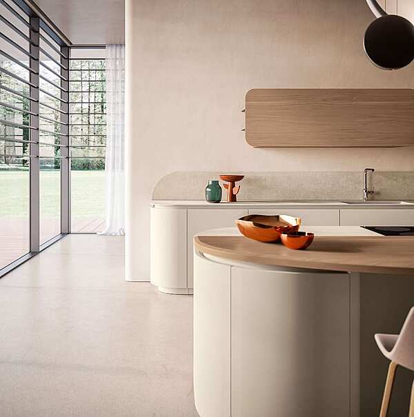 Современная кухня с островом ASTER CUCINE Domina Noce Blade Opaco фабрика Aster Cucine из Италии. Фото №3