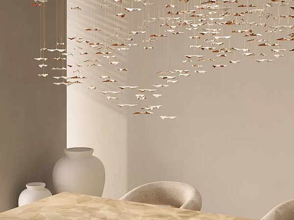 Подвесная лампа из фарфора с LED подсветкой листья ручная работа HABERDASHERY Leaf фабрика HABERDASHERY из Италии. Фото №5