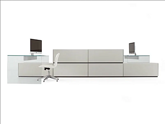 Офисный стол из стекла с полками Gallotti&Radice Multiple фабрика Gallotti & Radice из Италии
