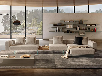 Модульный тканевый диван с мягкой спинкой и шезлонгом LAGO AIR 2687 2687 фабрика LAGO из Италии