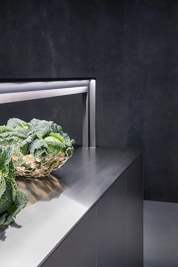 Кухня с островом из структурированного лака и стали VALCUCINE Artematica фабрика VALCUCINE из Италии. Фото №3