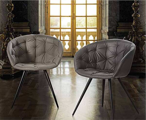 Кресло из массива дерева, металла и эко-кожи ARREX A211/4G фабрика ARREX из Италии. Фото №1