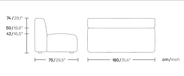 Модульный диван из ткани с мягкой спинкой KETTAL Sofa O A2O39IZQ00, A2O39DER00, A2439DER0L, A2439IZQ0L, A2439TO10L, A2439DERXL, A2439IZQXL, A2439TO1XL фабрика KETTAL из Италии. Фото №13