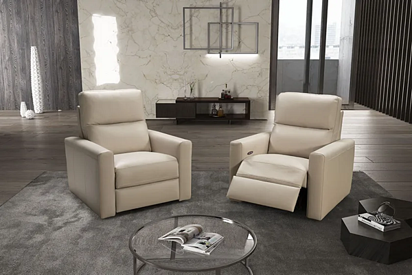 Кресло-реклайнер из кожи с подголовником MitoHome Vera фабрика MitoHome из Италии. Фото №3