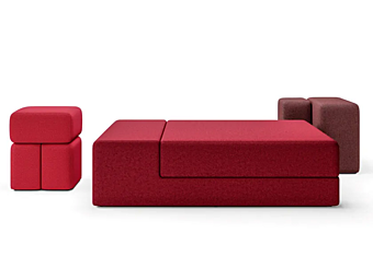 Секционный пуф с мягкими углами из ткани CASSINA SOMEWHERE EL-S