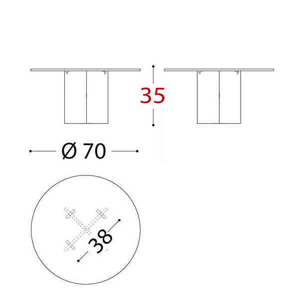 Круглый садовый боковой столик из PMMA VARASCHIN BELT AIR 24971 фабрика VARASCHIN из Италии. Фото №10