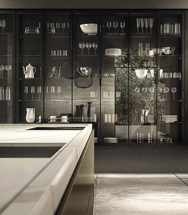 Кухня с островом без ручек из материала ASTER CUCINE Contempora 2 фабрика Aster Cucine из Италии. Фото №3