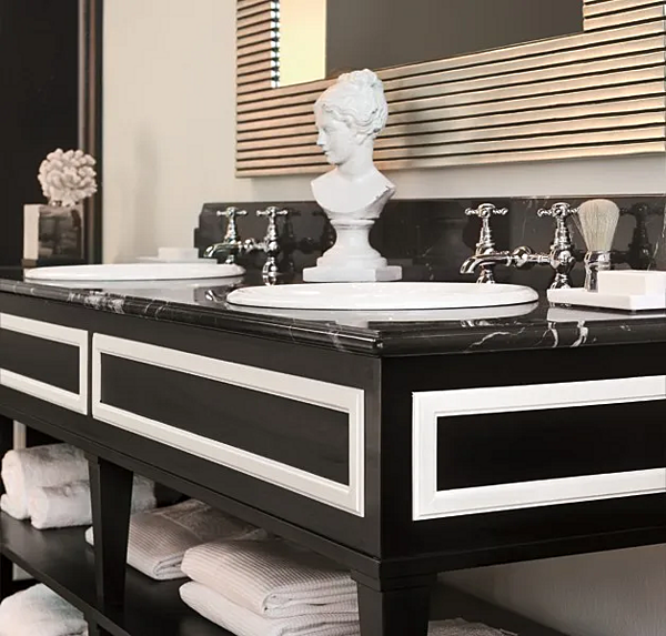 Деревянная двойная тумба с раковинами Gentry Home Nottingham 200 фабрика Gentry Home из Италии. Фото №3