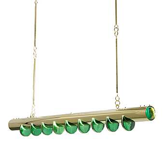Золотая латунная люстра с кристаллом в нефритовом зеленом цвете SIGMA L2 7310