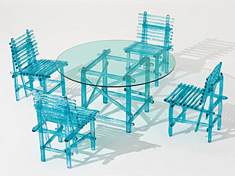 Круглый уличный стол из поликарбоната Edra A Mare AMR060T