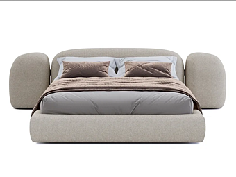 Двуспальная кровать с обитой спинкой из ткани Vao Paolo Castelli NOT.VAO.101.DEL