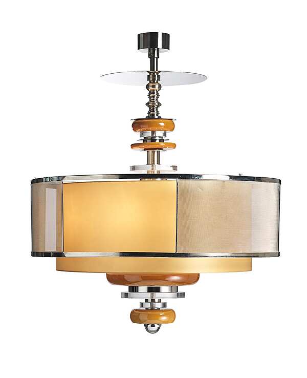 Люстра из латуни с эмалированной фаянсом и деталями из плексигласа  SIGMA L2  7294 фабрика SIGMA L2 из Италии. Фото №1