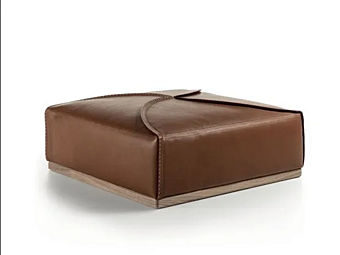 Кожаный пуф Frigerio Helix 18231F фабрика Frigerio из Италии