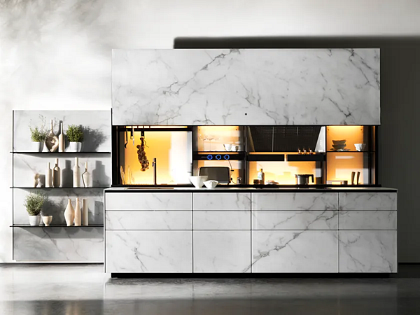 Стеклянная встроенная кухня VALCUCINE Vitrum 2 фабрика VALCUCINE из Италии. Фото №1