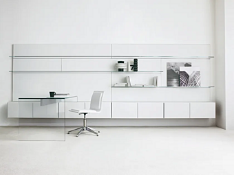 Секционный настенный шкаф из стекла и дерева Gallotti&Radice Elle Plus 10 фабрика Gallotti & Radice из Италии