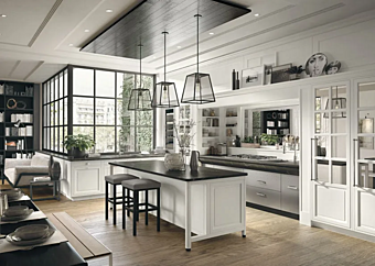 Современная кухня с островом и ручками из материалов MARCHI GROUP Bellagio фабрика MARCHI CUCINE из Италии