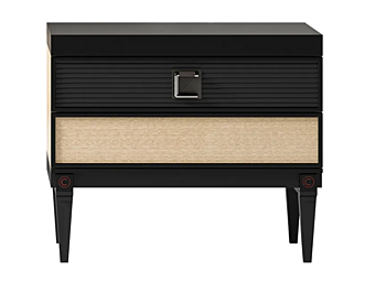 Прикроватная тумбочка из металла и эвкалипта с ящиками CPRN HOMOOD Sesto Senso S510 фабрика CPRN HOMOOD из Италии