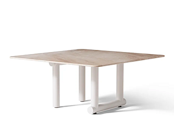 Стол садовый из порошково окрашенного алюминия с мраморной столешницей CASSINA Trampoline фабрика CASSINA из Италии