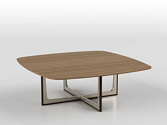 Низкий квадратный кофейный стол из дерева с перекрестной основой F.lli ORSENIGO CROSS