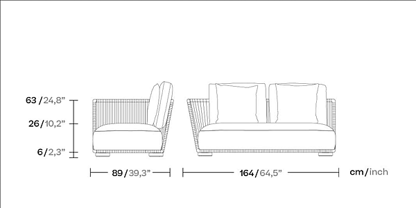 Секционный садовый диван с тканевой обивкой KETTAL Grand Bitta KS7003400, KS7003300, KS7003500 фабрика KETTAL из Италии. Фото №9