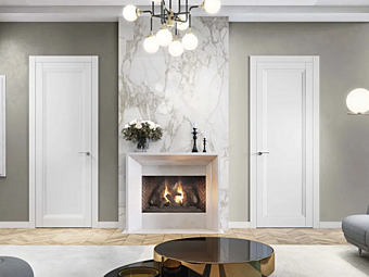 Дверь с петлями из дерева BARAUSSE Blanc Open 08PU фабрика BARAUSSE из Италии