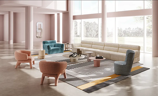 Коврик ручной работы в полоску из шерсти CASAMILANO CROSS фабрика CASAMILANO из Италии. Фото №6
