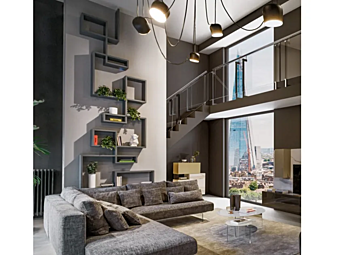 Секционный книжный шкаф из дерева LAGO Lagolinea 1288 фабрика LAGO из Италии