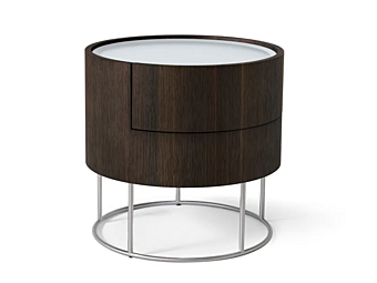 Прикроватная тумбочка из дуба с ящиками и встроенной подсветкой MISURAEMME Shanghai SHC5F фабрика MisuraEmme из Италии