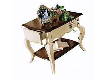 Прямоугольный кофейный столик из массива дерева с ящиком Interiors Italia PR608
