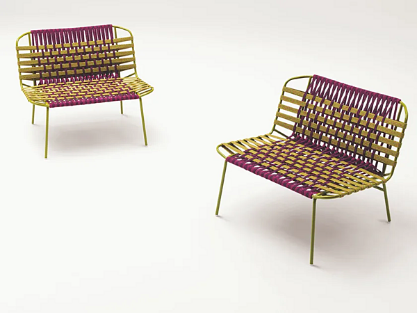 Кресло с обитой спинкой из нержавеющей стали PAOLA LENTI TELAR B157A/B157C фабрика PAOLA LENTI из Италии. Фото №2