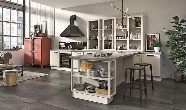 Кухня с полуостровом из материала LUBE CUCINE Provenza 10 фабрика LUBE CUCINE из Италии. Фото №4