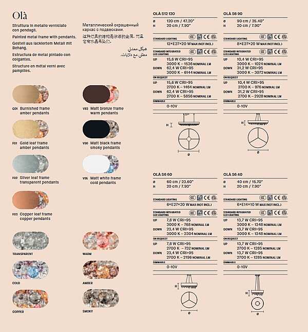 Подвесной светильник MASIERO (EMME PI LIGHT) OLÀ S12 120 фабрика MASIERO (EMME PI LIGHT) из Италии. Фото №4