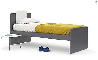 Детская односпальная кровать из меламинированного ДСП с подголовником NIDI Quadro фабрика nidi из Италии