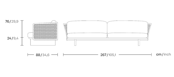 Диван из ткани с сетчатой спинкой KETTAL MESH KS1700100 фабрика KETTAL из Италии. Фото №7
