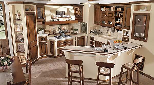 Кухня из популярового дерева с ручками LUBE CUCINE Beatrice 2 фабрика LUBE CUCINE из Италии. Фото №1