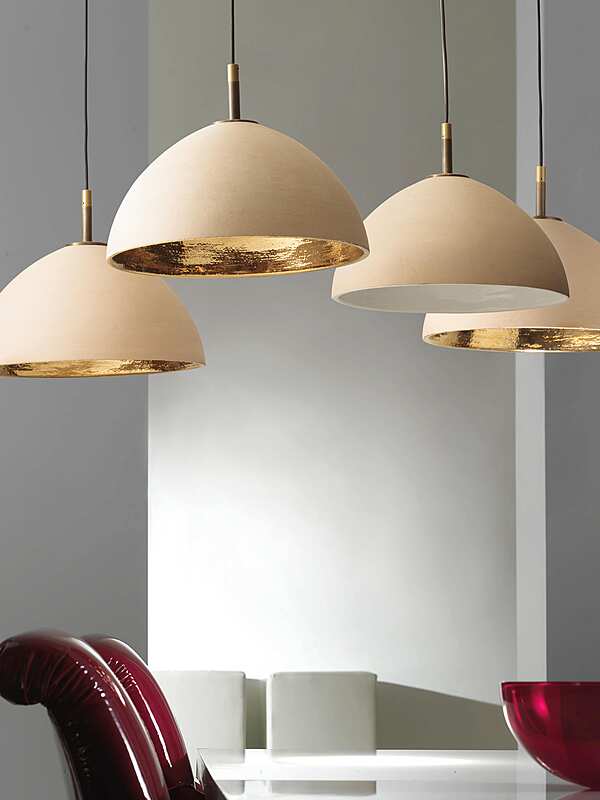 Подвеска из розовой земли, застекленная внутри белой эмалью, детали из полированной и натуральной латуни  SIGMA L2  7301/B фабрика SIGMA L2 из Италии. Фото №6