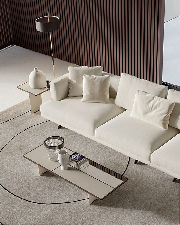 Кофейный стол из дерева и стекла Frigerio Mies 18900A фабрика Frigerio из Италии. Фото №6
