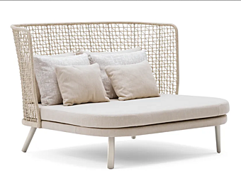 Диван кровать для сада с высокой мягкой спинкой из ткани VARASCHIN EMMA COMPACT 23632, 23633 фабрика VARASCHIN из Италии