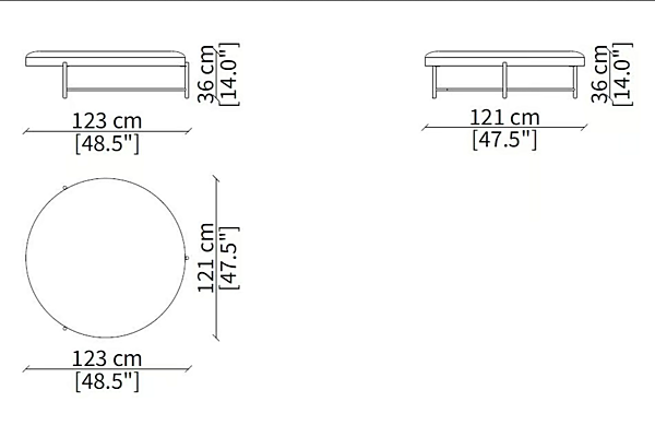 Круглый пуф из ткани Frigerio Santamonica 18106 фабрика Frigerio из Италии. Фото №8