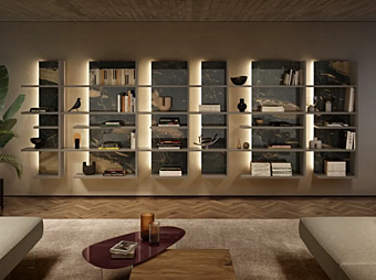 Плавающая книжная полка из стекла LAGO Pentagram 1456