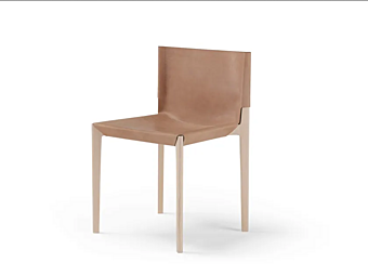 Стул из кожи с деревянными ножками STILT AMURA AM119_332_Rov.Naturale+Cuoio41_ фабрика AMURA из Италии
