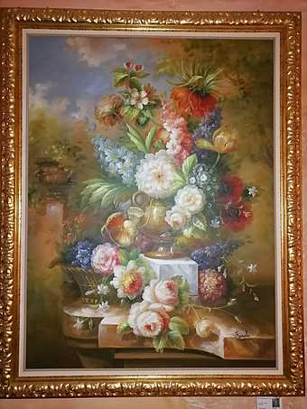 Картина итальянского живописца по мотивам работ Виллем ван Алста холст, масло art. 38A Фламандские цветы Картина итальянского живописца по мотивам работ Виллем ван Алста холст, масло art. 38A Фламандские цветы фабрика из Италии