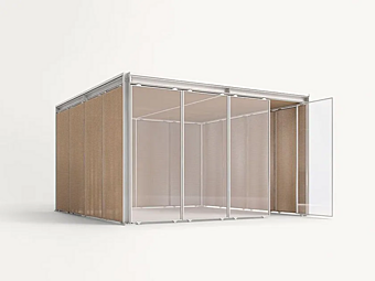 Беседка из алюминия и дерева PAOLA LENTI Cabanne Modulo Quadro CA01AB фабрика PAOLA LENTI из Италии