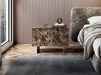 Прикроватная тумбочка из стекла с ящиками LAGO Materia 1073 1073 фабрика LAGO из Италии