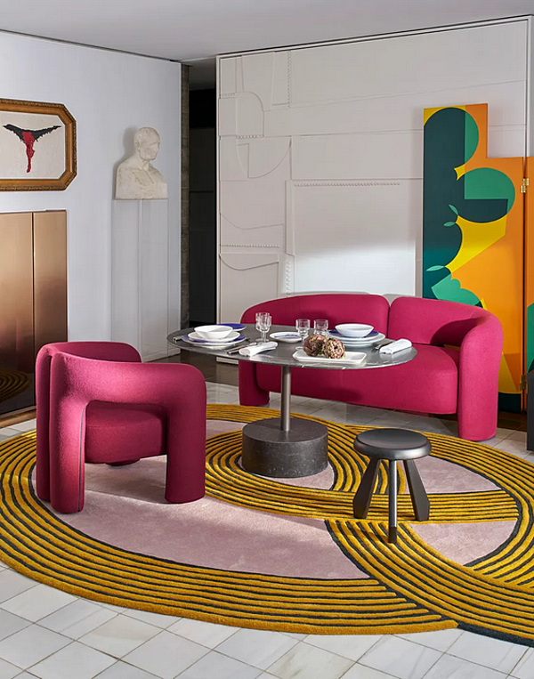 Диван с обитой спинкой на два места из ткани CASSINA Dudet фабрика CASSINA из Италии. Фото №5