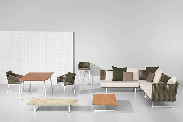 Барный стул из алюминия с мягкой спинкой KETTAL Bitta 70320-40A-00 фабрика KETTAL из Италии. Фото №4